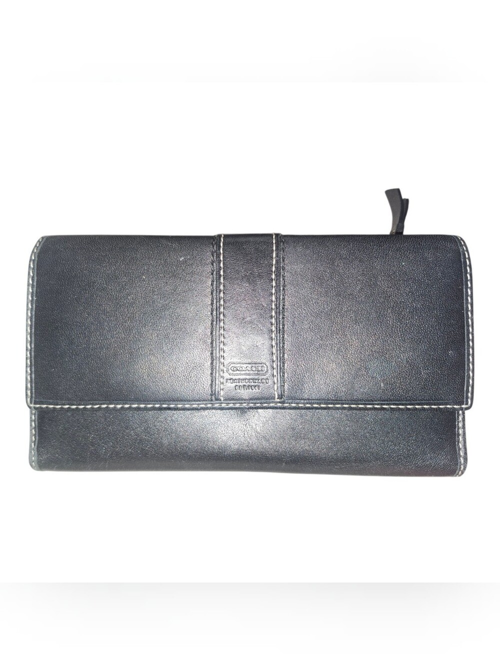 Coach Vintage Chelsea Black Leather Zip Continental Wallet